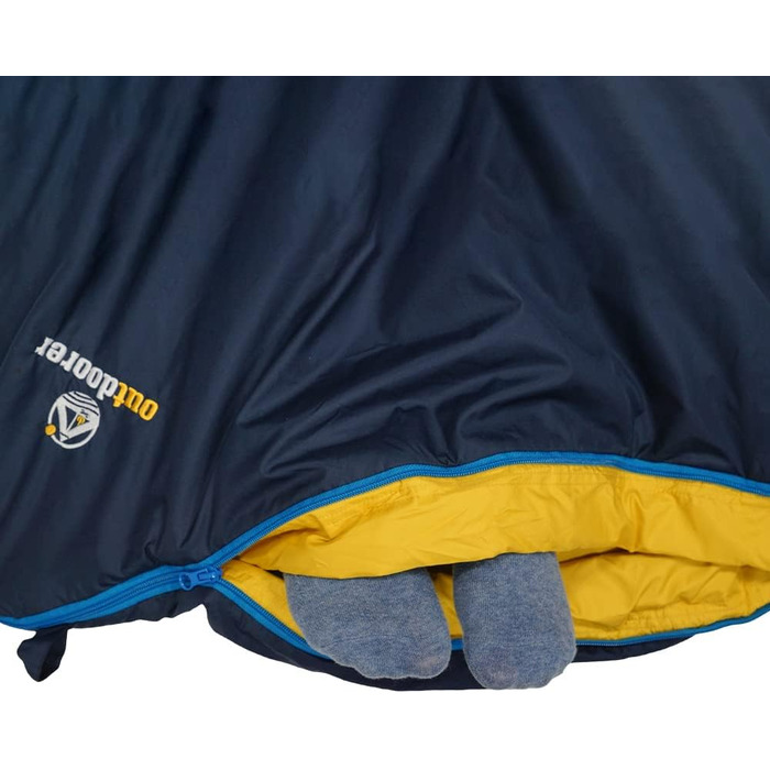 Легкий спальний мішок Trek Comfort від outdoorer (880г) – дорослий туристичний спальник, блакитний, компактний (28x15 см)