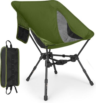 Складний туристичний стілець TOPCHANCES для кемпінгу та відпочинку на природі (армійний зелений)