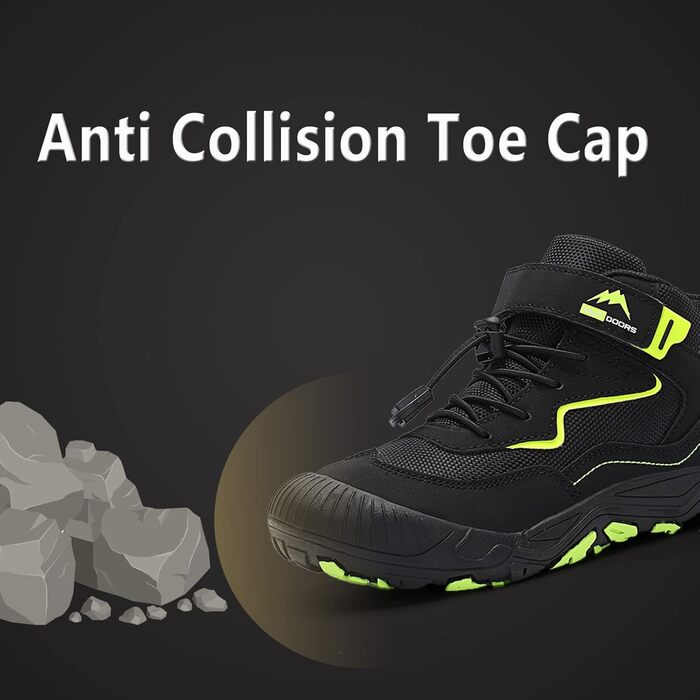 Дитячі трекінгові черевики FLIOZY - чорні, дихаючі, з антиковзкою підошвою, розмір 28 EU