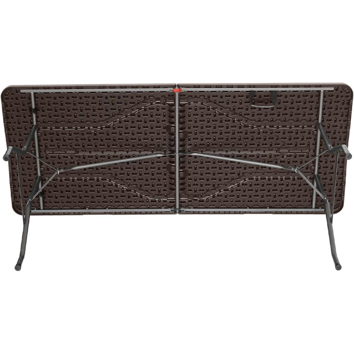Розкладний стіл THINIA HOME прямокутний 180x74x74 см з ефектом дерева та ротанга
