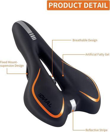 Велосипедне сідло MSDADA Gel MTB: комфортне, ергономічне, водонепроникне для MTB, BMX, шосе, міських велосипедів та спінбіків (чоловіче/жіноче)