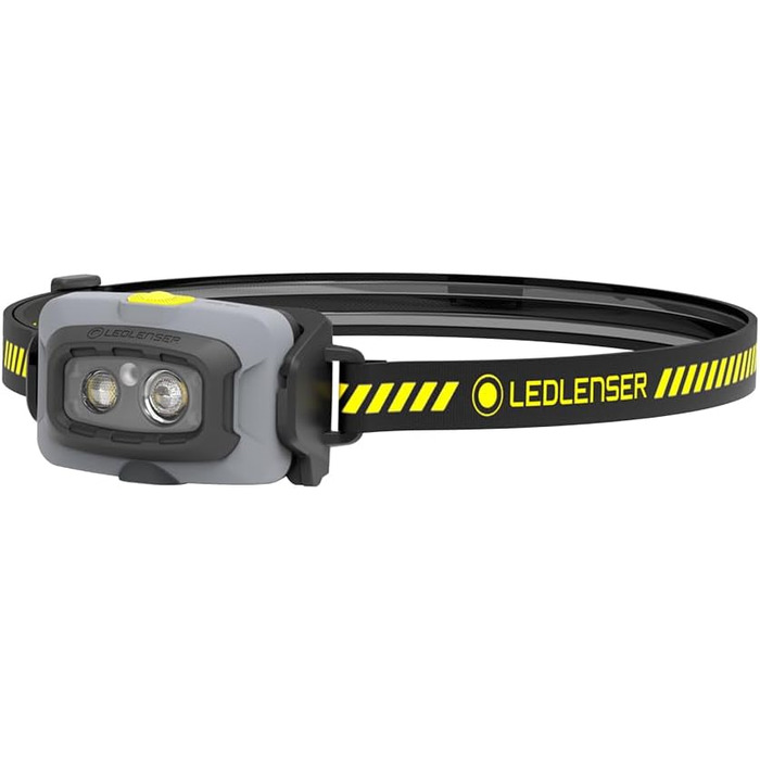 Ліхтар налобний Ledlenser HF4R Work 500 Lumen, акумуляторний, водонепроникний IP68, з червоним світлом, чорний/жовтий