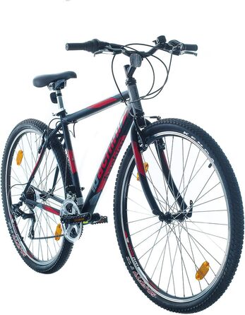 Гірський велосипед Probike PRO 29 дюймів, 21 швидкість, для чоловіків і жінок, чорний-червоний матовий, зріст 175-190 см