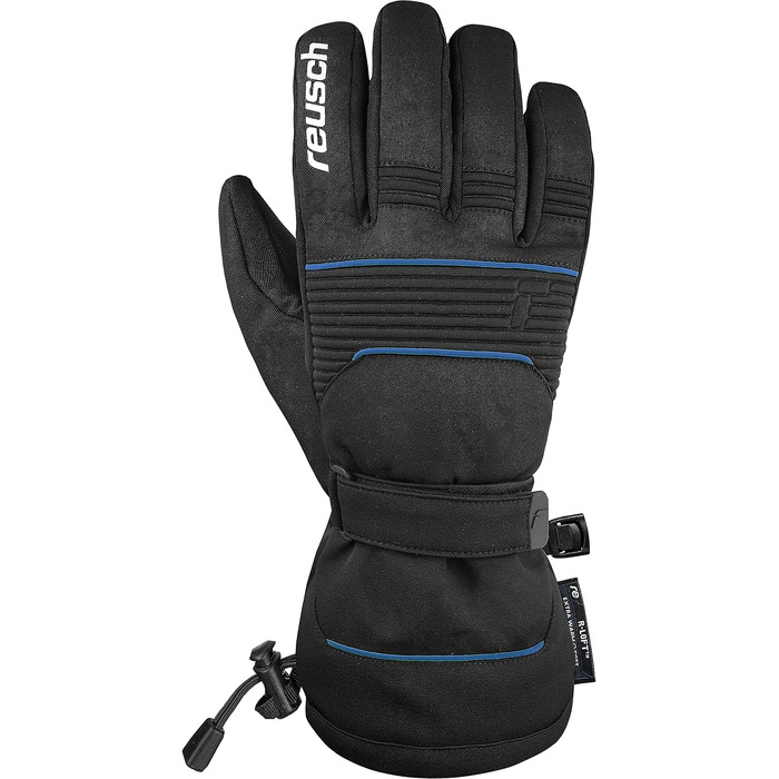 Зимові гірськолижні рукавички Reusch Crosby R-TEX XT водонепроникні та дихаючі, унісекс, чорно-сині, розмір 7.5