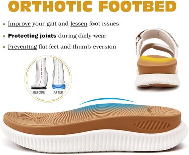 Спортивні сандалі KuaiLu жіночі з м'якою устілкою, ортопедичні, для туризму та відпочинку, білі/хакі, 39 EU