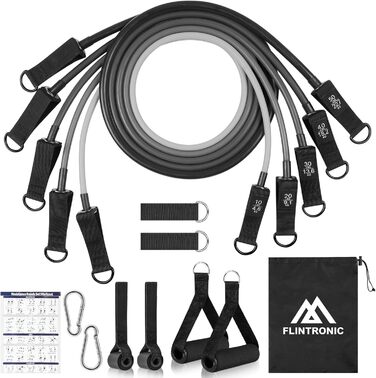 Набір еластичних стрічок Flintronic для фітнесу, силових тренувань та йоги, 150LBS, 12 шт.