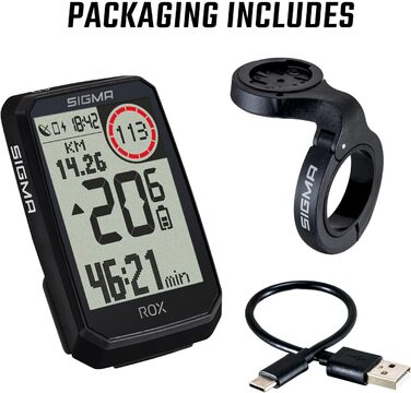 Велокомп'ютер SIGMA ROX 4.0 Endurance з GPS, 40 годин роботи, 30 функцій, сумісність з E-Bike, ANT+, BLE, бездротовий, захист IPX7, монтаж без інструментів, зарядка USB-C