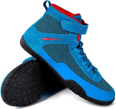 Чоловічі борцівські та боксерські кросівки для фітнесу, важкої атлетики та пауерліфтингу, Zero-Drop, розмір 39.5 EU, колір блакитний