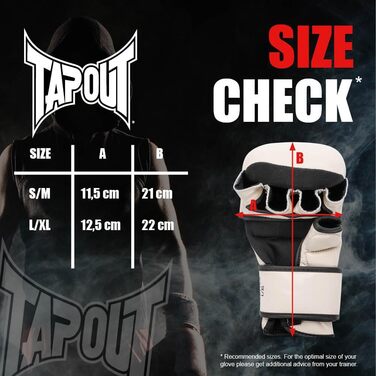 Боксерські рукавички Tapout для MMA, шкіряні, пара, бежево-чорні, розмір S/M