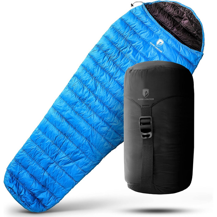 Легкий літній спальний мішок Alpin Loacker для походів та кемпінгу, 460г, ультралегкий, блакитний