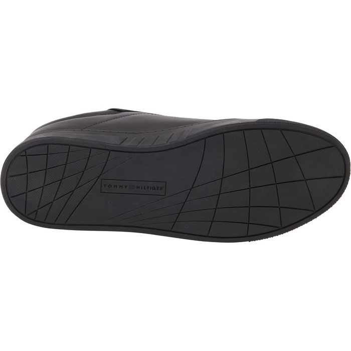 Чоловічі шкіряні кросівки Tommy Hilfiger Low Icon Court Leather Flag Essential, чорні, розмір 46 EU