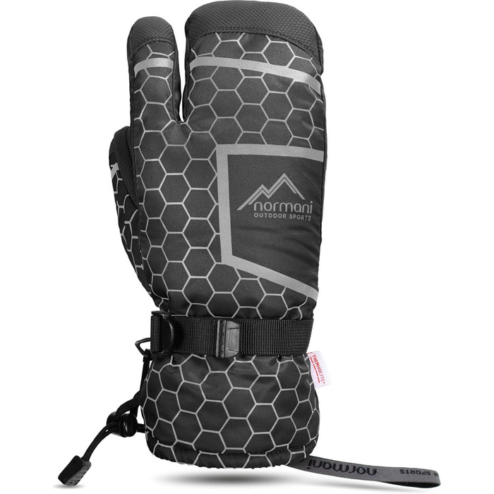 Зимові рукавички normani Apex з утеплювачем ComforMax Classic до -35°C, краги, чорні/сірі, XXL