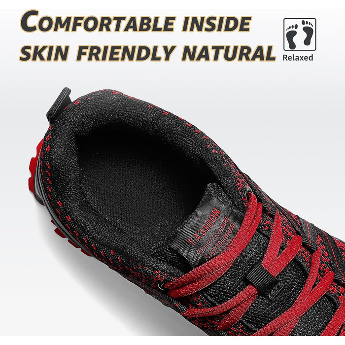 Чоловічі кросівки ASHION для спорту та бігу. Легкі, дихаючі, червоно-чорні, 40 EU