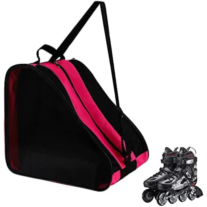 Сумка для роликових ковзанів, ролерів, унісекс, з регульованим плечовим ременем, рожева