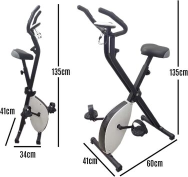 Складаний велотренажер FFitness X-Bike з регульованим опором і багатофункціональним дисплеєм для домашніх тренувань