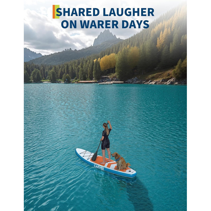 Надувне SUP дошка Stand Up Paddle Board 10.6ft з аксесуарами, антиковзаюче EVA покриття, легка сумка, насос, для підлітків та дорослих (Sunset Chevron)