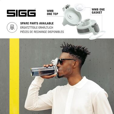 Пляшка для води SIGG ONE з тритану, 1 л, антрацит, для газованих напоїв, герметична, легка, без BPA, придатна для миття в посудомийці