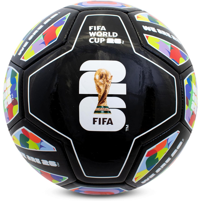 Офіційний ліцензований футбольний м'яч Hy-Pro FWC26, розмір 5 для тренувань - дизайн ЧС-2026 (Spectrum)