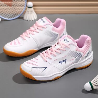 Унісекс тенісні кросівки: легкі, дихаючі, для залу та вулиці (білий рожевий, 40 EU)