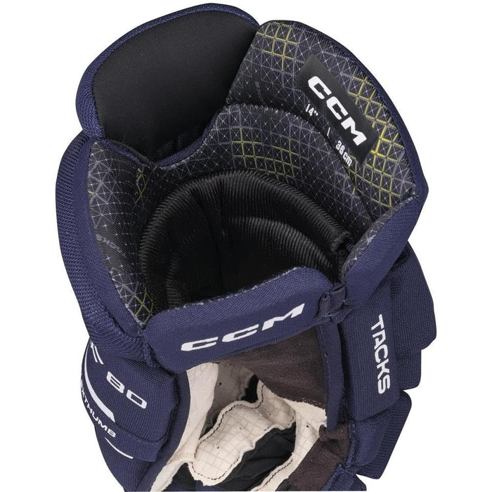 CCM Tacks XF80 Junior Хокейні рукавички для дітей, розмір 12 дюймів, темно-синій/білий