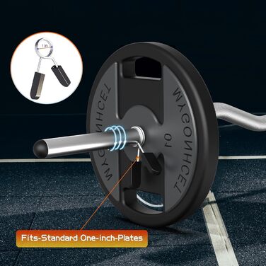 WINNOW Curlstange EZ Bars Комплект: штанга та гантельні рукоятки для важкої атлетики, паверліфтингу, присідань, випадів, тренувань у спортзалі