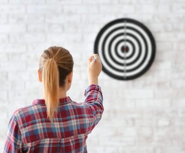 Stagecaptain DBP-1810 Bullseye паперова дартс-дошка з дротиками, двостороння, набір для початківців, 6 дротиків, 4 набори хвостовиків