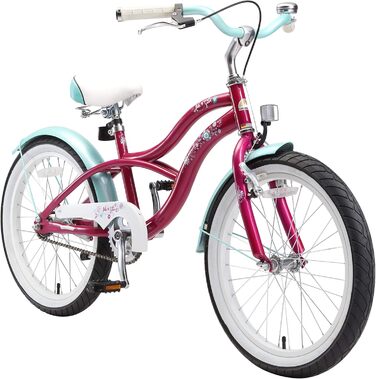 Дитячий велосипед BIKESTAR 20/24 дюйми для хлопчиків та дівчаток від 6 років | Велосипед круїзер | Тест без ризику (фіолетовий)