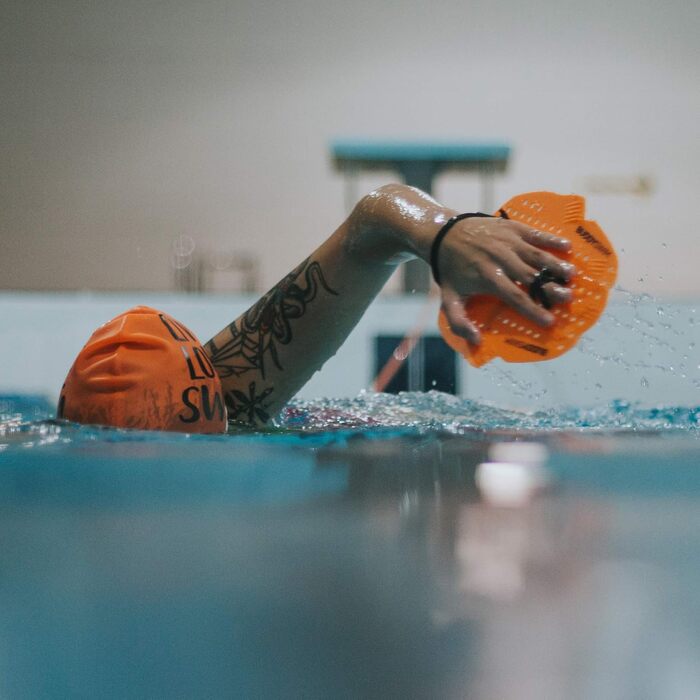 Лопатки для плавання Buddyswim M, помаранчеві, тренувальні