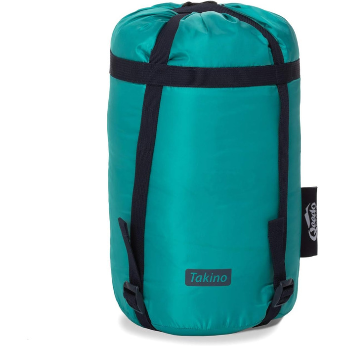 Сплячий мішок Qeedo Fluffy 0 Daunen - 4 сезони, температура комфорту 0°C, RDS-сертифікований, для кемпінгу, трекінгу, туризму (Турквіс, M)