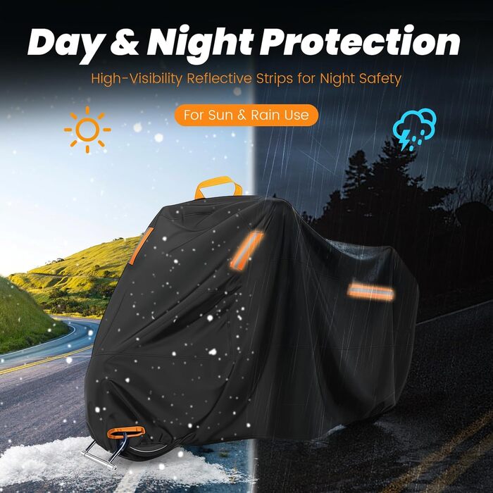 Захисний чохол для мотоцикла Motorrad 4XL, 295x110x140 см, водонепроникний, UV-стійкий, для зберігання на вулиці