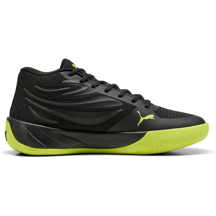 Кросівки баскетбольні PUMA Court Pro для чоловіків, біло-чорні (39 EU, Puma Schwarz Electric Lime)