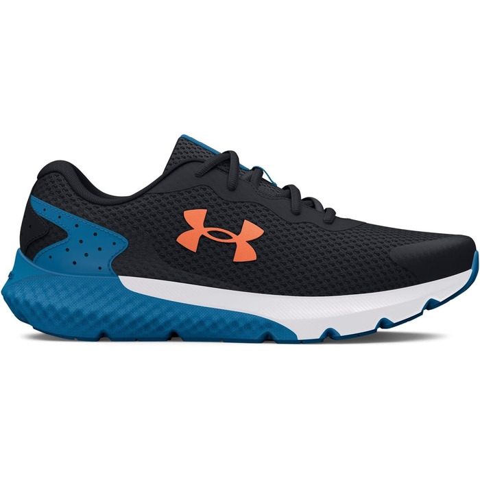 Дитячі кросівки Under Armour Ua Rogue 3 Al для дівчаток, бігові, з технологією Visual Cushioning, чорний, синій, помаранчевий (30 EU, широка ширина)