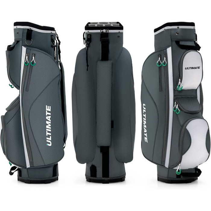 Сумка для гольфу GOPLUS, легка дорожня сумка з 14 відділеннями, 7 кишенями на блискавці, кишеня для цінних речей, кишеня-холодильник, регульований плечовий ремінь, водонепроникна накидка та тримач для парасольки, для зберігання та перенесення гольф-клубу