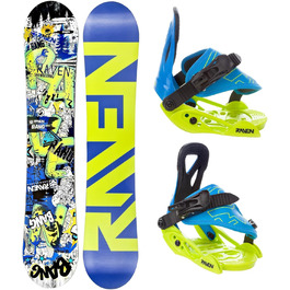 Сноубордичний комплект RAVEN: сноуборд Bang Junior + кріплення Raven s230 Black або s160 Junior Blue/Lime 90cm + s160 Blue/Lime XXS