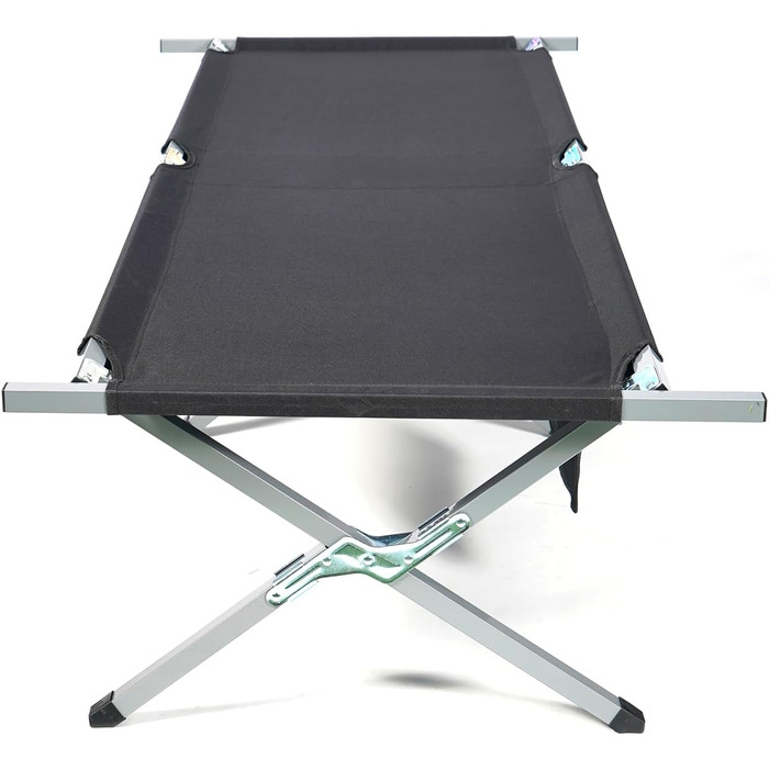 Розкладне ліжко 24MOVE® для кемпінгу та відпочинку на природі, 210x72x45 см, чорне, до 200 кг