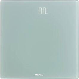 Цифрова вага для людей WENKO з LED-дисплеєм, точна, скляна, автоматичне вмикання/вимикання, Step-On технологія, до 150 кг, сіра