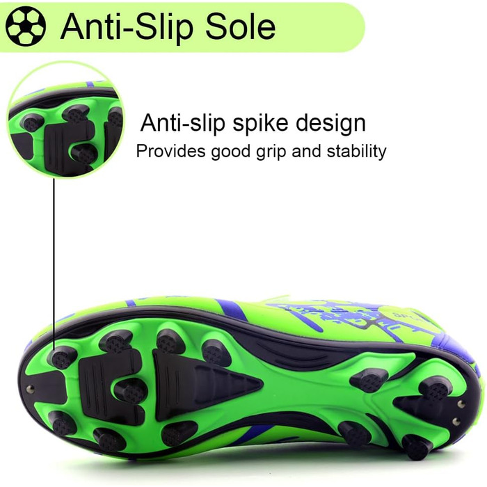 Дитячі футбольні бутси для хлопчиків та дівчаток, унісекс, зелені, розмір 28-37 (32 EU)