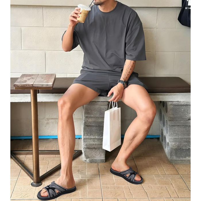 Чоловічі спортивні сандалії COFACE для відновлення після навантажень, підтримка склепіння стопи, ортопедичні, розмір 40-48 (40 EU, сіро-чорний)