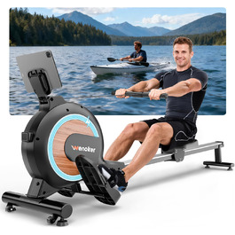 Гребний тренажер Wenoker з магнітним опором, для дому, 32 рівні навантаження, LCD-монітор, 160 кг, з мобільною APP