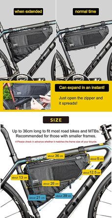 Велосипедна трикутна сумка GORIX GX-FB Pelican, розширювана, 3.5 л, водонепроникна, для шосейних та гірських велосипедів