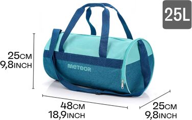 Спортивна сумка Meteor 25L для дітей та дорослих: пляжна, для тренувань, подорожей, школи (блакитний/м'ятний)