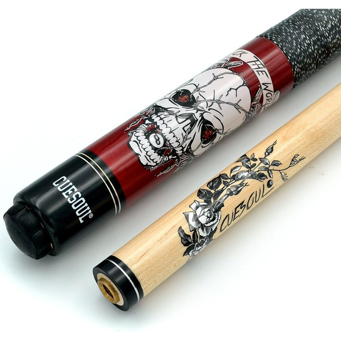 CUESOUL Біліардний кий 19/20/21oz з дерева клен, комплект Rock The World, червоний, 20oz