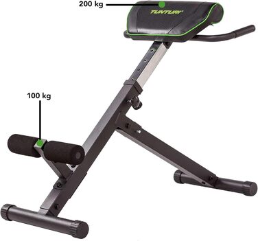 Тренажер для спини Tunturi CT40, гіперекстензія, регульований римський стілець на 7 положень, складаний