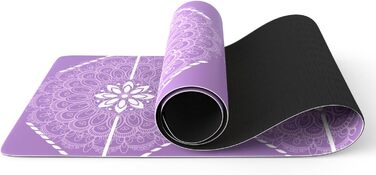 Йога мат Haquno Extra dicke 6 мм – неслизька тренувальна килимок для HIIT, Pilates, домашніх тренувань та з безкоштовним ремінком для перенесення, фіолетовий