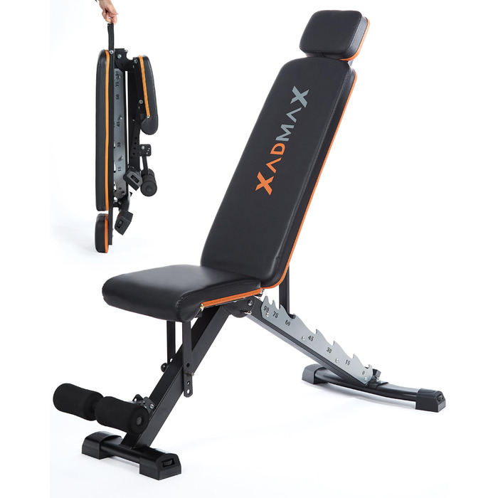 Регульована складана лава для гантелей, посилена тренажерна лава для дому, витримує до 360 кг, багатофункціональна атлетична лава для силових тренувань
