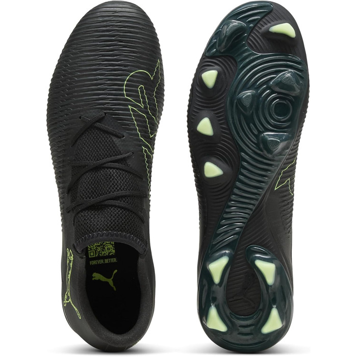 Бутси футбольні PUMA Future 8 Match Low Fg/Ag, 47 EU, Puma Black/Fizzy Light Green, для гри на траві та штучному покритті