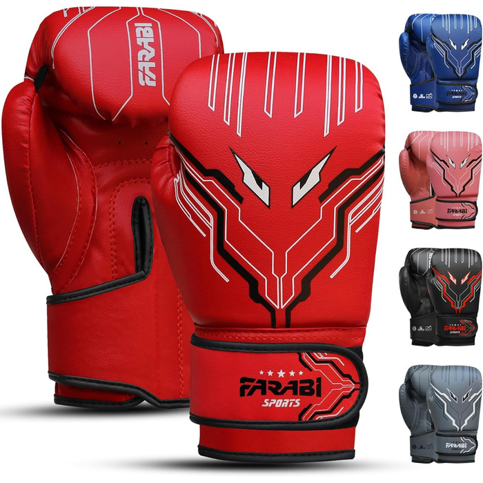 Дитячі боксерські рукавички Farabi Sports 6 oz для хлопчиків і дівчат, для MMA, муай-тай, боксу та тренувань, вік 5-10 років