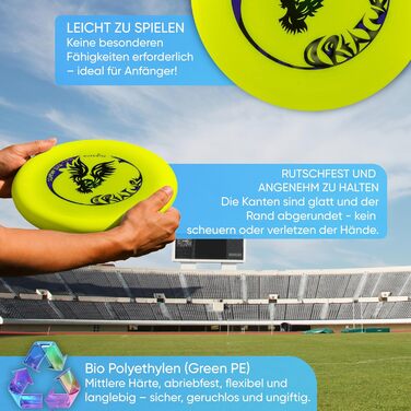 Фрісбі спортивне Eurodisc 175г Organic Ultimate 'Creature' жовте - професійний диск для змагань з біопластику