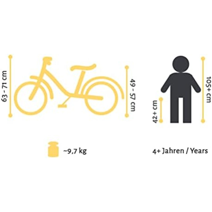Дитяче велосипед BIKESTAR 14 дюймів для хлопчиків та дівчаток від 4 років | Класичний дизайн | Рожево-білий | Без ризику тестування