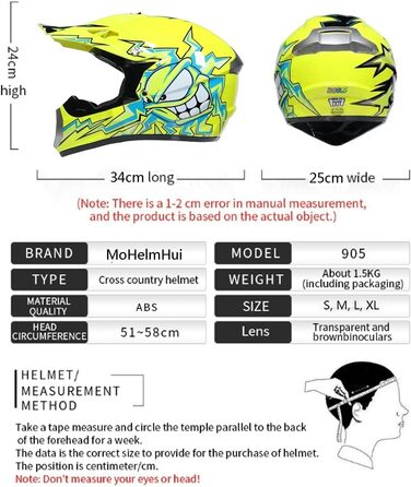 Дитячий мотокросовий шолом Fullface для MTB та мотоциклів, ABS корпус, комплект з рукавичками, маскою та окулярами